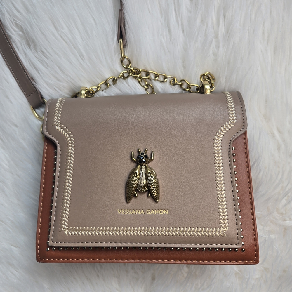 Tan and Brown Women's Bag